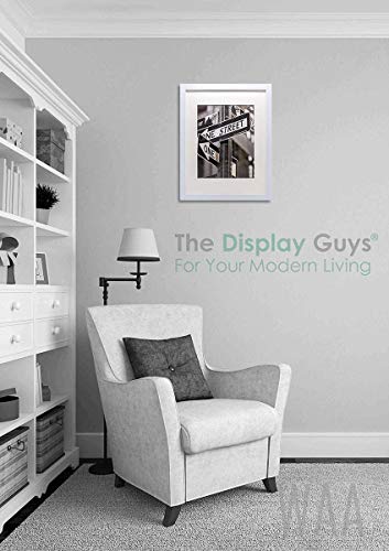 The Display Guys –– Solid Pine Wood Picture Frame with Tempered Glass and Mat – Wall Mounting – 11" x 14" - White - 4 Pack - Thumbnail 7