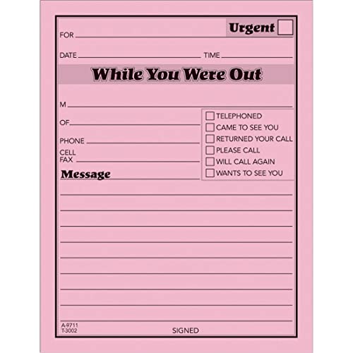 Adams While You Were Out Pads, 4.25 X 5.5 Inches, Pink, 50 Sheets Per Pad, 12 Pads Per Pack (9711D) #TOP5