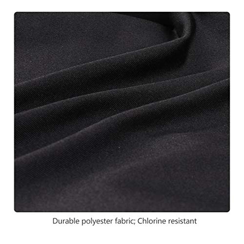 BALEAF Mens\' Athletic Durable Training Polyester Quick Dry Compression Square Leg Jammers Swim Brief Swimsuit Black/Blue Size 36