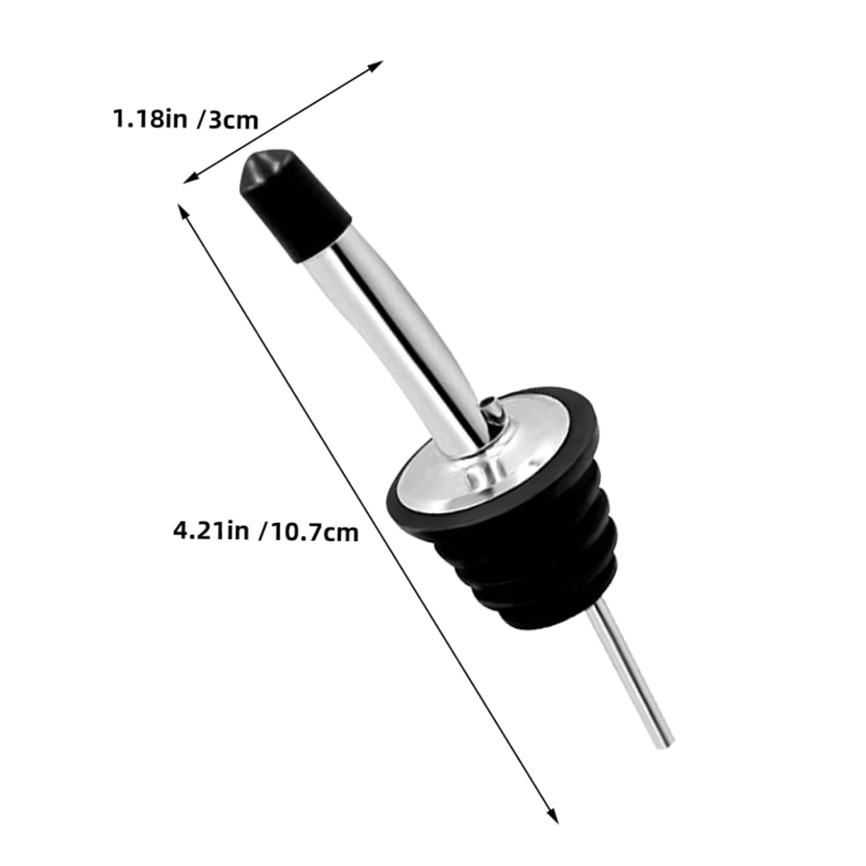 SOESFOUFU 10pcs Liquor Pour Spouts Set - Stainless Steel Oil Pourers With Dust Caps Pourers Spouts for Liquor Olive Oil Vinegar for Home and Party Use