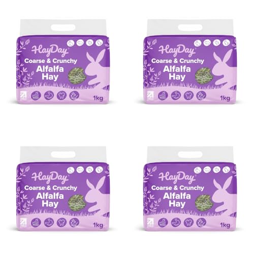 HayDay Coarse and Crunchy Alfalfa Hay (1kg x 4 packs)