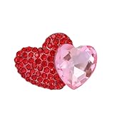 Love Heart Brooch Pin Crystal Red Heart with Pink Heart Pin Double Heart Brooch Gift Women Girls Drtess Clothes Bags Accessories for