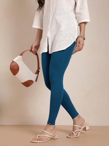 Image of TWIN BIRDS Women Viscose Ankle Leggings | Stretchable Kurti Wear Bottom