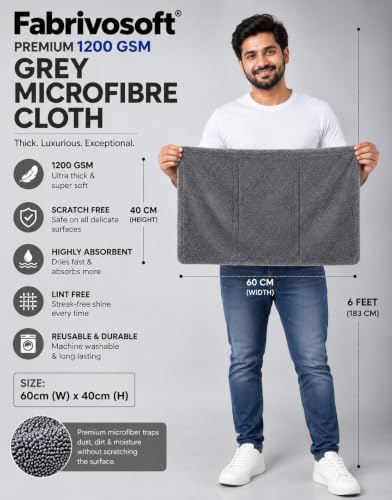 Image of 1200 GSM Twisted Loop Microfiber Car Cleaning & Drying Cloth (60x40 CM)