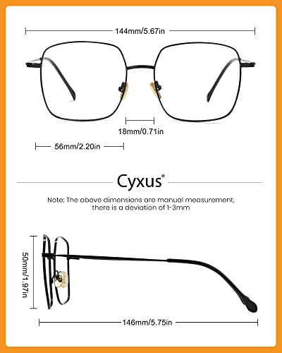 Image of Cyxus Blue Light Blocking Glasses Round Metal Frame Computer Glasses | Blue light blocking glasses featuring round metal frame, comfortable fit and versatile use for work, study and entertainment