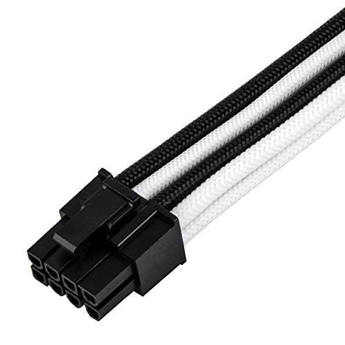 Silverstone SST-PP07E-EPS8BW - Cavo prolunga di Alimentazione, 30 cm, EPS 8 Pin a EPS/ATX 4+4 Pin, Colore: Nero/Bianco - Alimentatore - Immagine 3