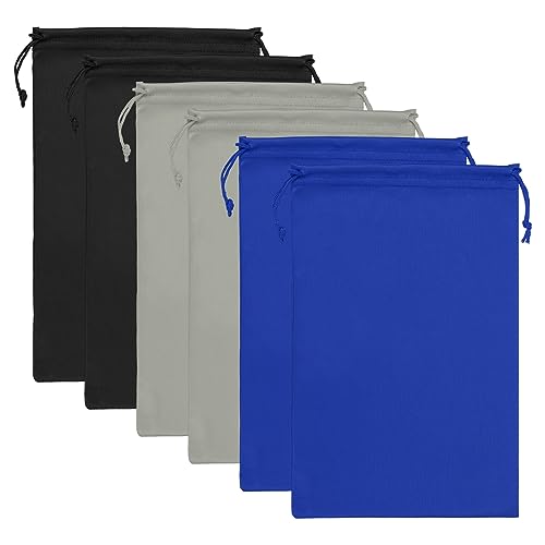 PATIKIL Ski Goggle Bag, 6 Pack Soft Microfiber Snow Goggles Protective Storage Case Sleeve Drawstring Pouch for Camera Lenses, Sunglasses, Eyeglasses, Black, Blue, Gray