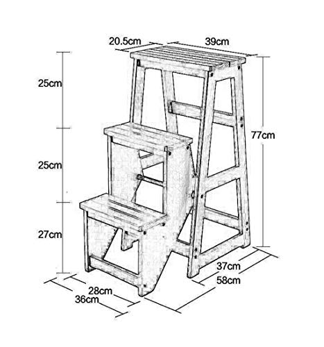 Taburete de escalada para interiores compacto y estable de madera 4