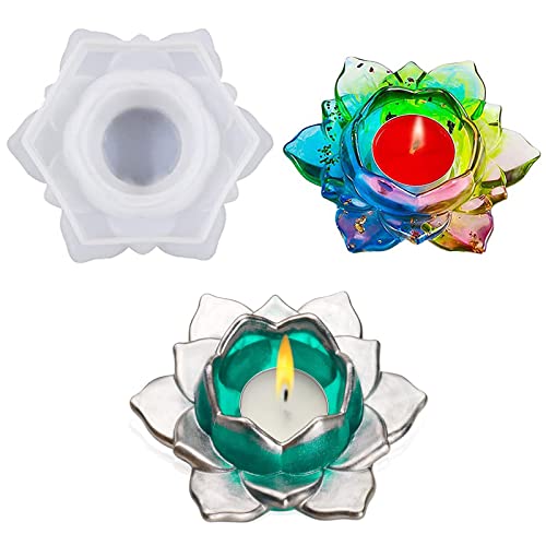 Moule de Lotus de Silicone, Lotus Bougeoir en Résine époxy, Fleur de Lotus Silicone Moules, Moules en Résine de Lotus, Bougeoir Moules en Résine, pour Bougeoir, Boîte à Bijoux, Décoration de Table