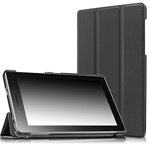 INFILAND Case for Lenovo Tab 3 Essential, Ultra Slim Tri-Fold Case Cover for 2016 Release Lenovo Tab 3 Essential 7.0 7-Inch Tablet - Black