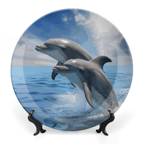 Plato decorativo de porcelana de 7 pulgadas blanco miniatura 1