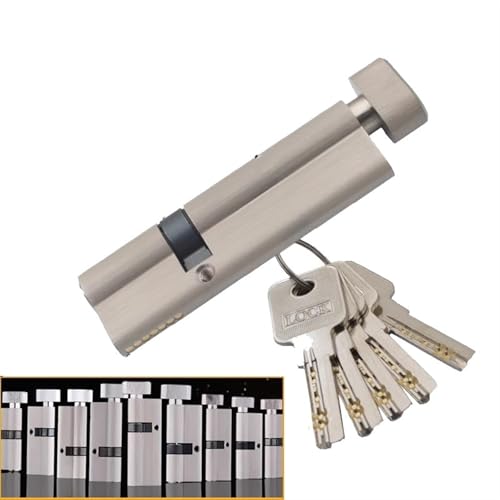 Noyau de serrure asymétrique en laiton massif et bouton aluminium pour porte