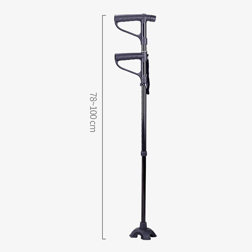 Bastón para Caminar para Hombres y Mujeres con Mango de Doble Agarre, Bastones para Caminar de Aluminio Ajustables con luz LED para Personas Mayores deshabilitadas, muletas Times
