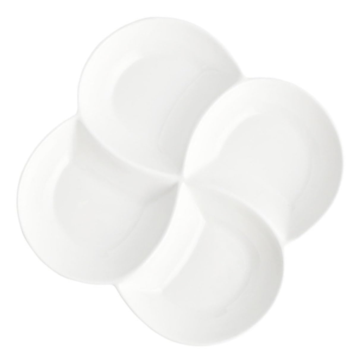 Assiette Compartimentée à 4 Compartiments en Céramique Blanche