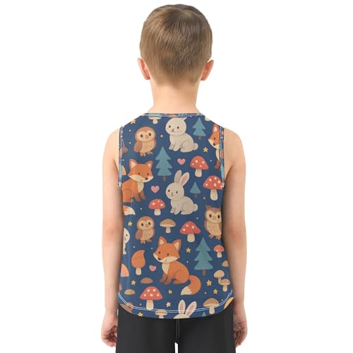Safari Animals Deep Blue Children Tank Top Sleeveless Summer Vest Tee Toddler Tees for Golf Swim Bike Jog 3T3