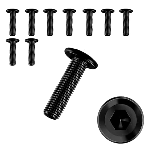 10 Pièces Vis M5 X 20,Vis m5,Boulon m5,Boulons,Acier Inoxydable A2 V2A,Six Pans Creux,Entièrement Fileté,Noir(M5 X 20)
