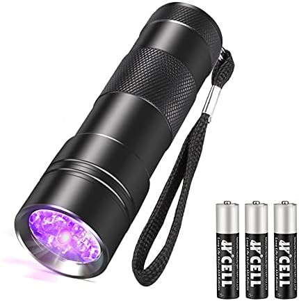 SEVENKA Black Light Flashlight, 12 LED 395nm UV Blacklight Flashlight, Portable Pet Urine Detector for Dog Cat Urine Stain, Matching with Pet Odor Eliminator (Batteries are Included)