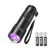 SEVENKA Black Light Flashlight, 12 LED 395nm UV Blacklight Flashlight, Portable Pet Urine Detector f