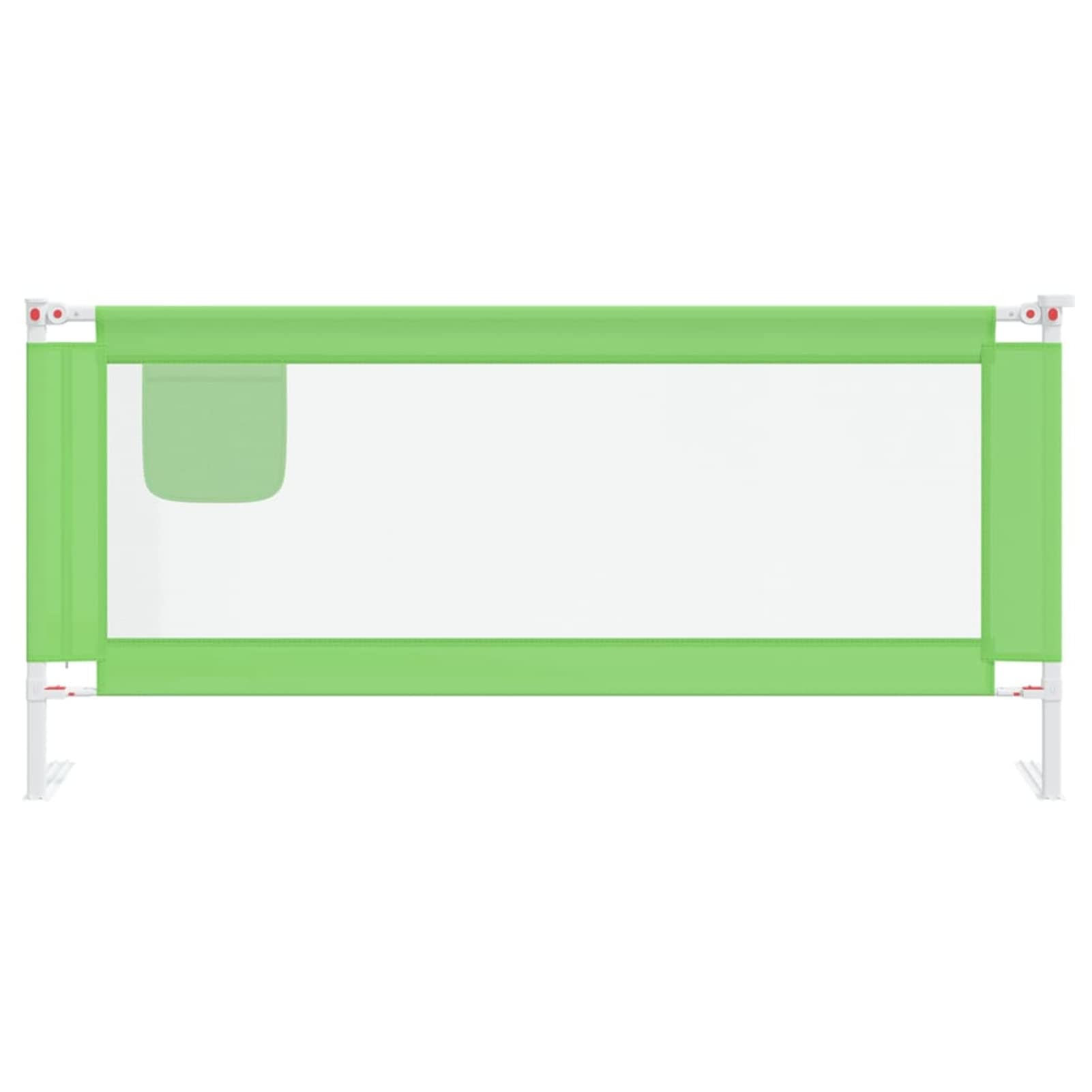 Tidyard Barandilla de Seguridad Cama de Niño Barrera de Cama para Niños,Barandilla CamaPortátil Barrera de Cama para bebé Protección contra caídas,Combinación Libre Verde Tela 200x25 cm