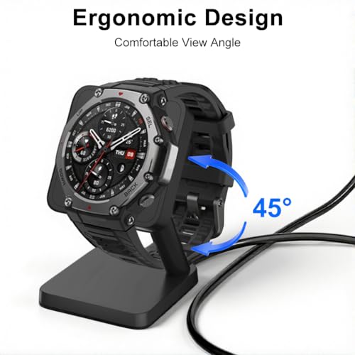 Image of ZORBES Compatible with Amazfit, USB Charger Stand Charging Dock for Smartwatch, Portable Magnetic Charging Base, Universal Charger Station Stand for T-REX 3 Pro /Balance /T-REX3