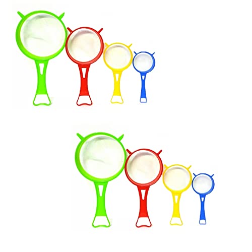 PNJB, Plastic Kitchen Strainer Sieve, Sink Strainer Colander, Colander for Cooking & Food, Fine Mesh Filter Container, Comfortable on Hands, Easy to Store (8 Pcs)