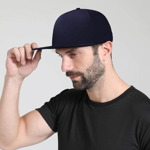 Image of M /L /XL /XXL Oversize Flat Bill Baseball Cap for Men Women Quick Dry Snapback Hats Summer Mesh 5 Panel Cap