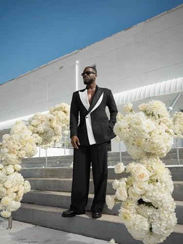 Men's 2-Piece Fashion Suit Set Peak Lapel Prom Cocktail Party Graduation Tuxedos Suit Mens Blazer&Pants2