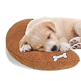 ucho Pet Calming Sleeping Pillow, U-Shaped Neck Pillow for Small Dogs, Cats, Puppies, Kittens, Old Joint Relief, Comfort Blanket (Brown, Large)
