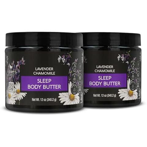 Nature's Beauty Lavender Chamomile Sleep Body Butter Multi-Pack - Sleep Well Luxury Rich Moisturizer, Relax + Calm Your Skin, Made w/Shea Butter, Jojoba + Moringa Seed Oils, 12 oz (2 Pack) Cover