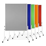 Master of Boards Moderationstafel Filz - Pinntafel für Projektarbeit und Meetings doppelseitig benutzbar - Mobiles Pinnboard mit Rollen - Höhe: 185 cm ausziehbar bis 200cm Breite 120cm - Farbe Grau