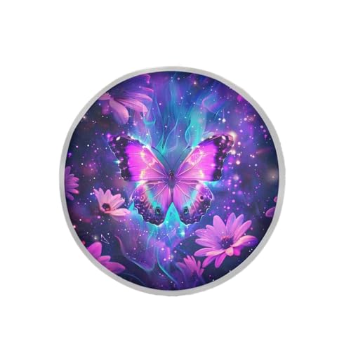 Image of Purple Butterfly Car Steering Wheel Cover Sun Shade Car Interior Sunshade Foldable Steering Wheel Shield Car Interior Accessories for Sun Heat Universal for Cars Truck SUV Van