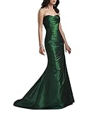 Hauptmaterial: Taft. Emmani Damen Abendkleid / Ballkleid, lang, plissiert, ärmellos, aus Taft, Grün / Violett Gr. 34, grün