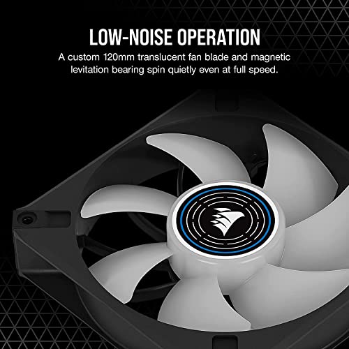 Image of CORSAIR ML120 LED Elite, 120mm Magnetic Levitation Blue LED Fan with AirGuide, Single Pack, Black