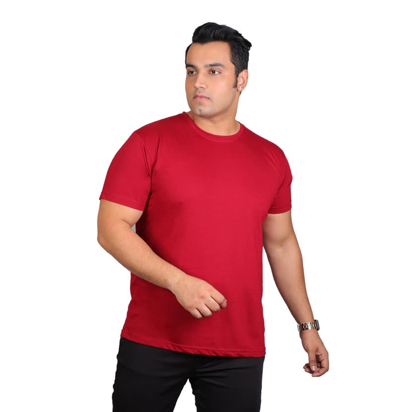 xmex Mens Round Neck Half Sleeve Cotton Blend Plain T Shirt Soft Breathable Fabric Everyday Comfort Casual Elegant wear Stylish Regular Fit Tee for Summer All Seasons-picture-22