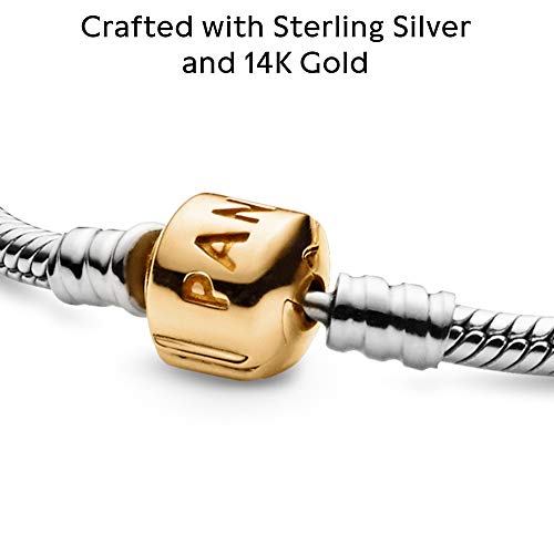 PANDORA Jewelry Moments Snake Chain Charm Sterling Silver and 14K Yellow Gold Bracelet, 6.7" PANDORA Jewelry Moments Snake Chain Charm Sterling Silver and 14K Yellow Gold Bracelet, 6.7" - Image 4