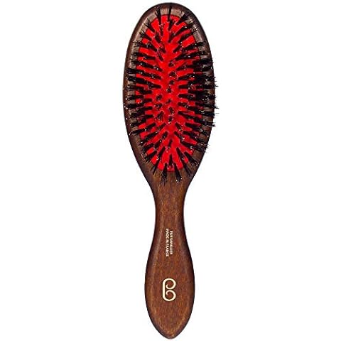 L'Artisan Brossier - Medium Pneumatic Hairbrush Natural Bristle in Beech Wood - Handmade in France Cover