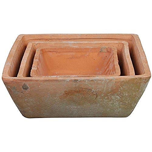 Esschert Design AT05 Aged Terracotta Square Pots (Set of 3)