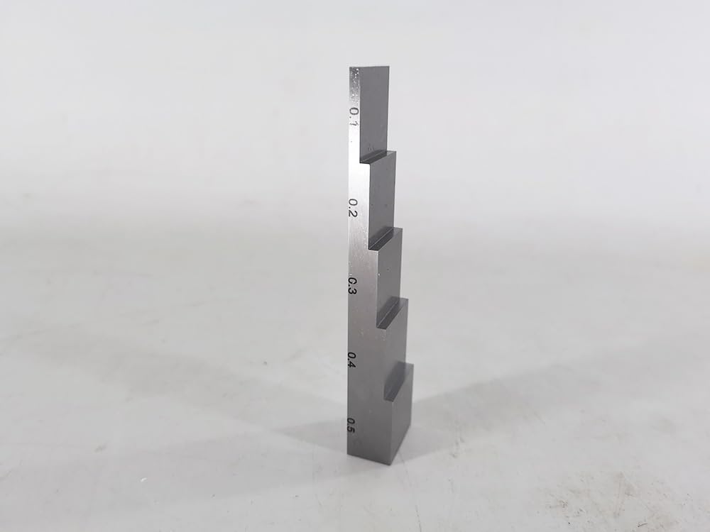 0.1'' 0.2'' 0.3'' 0.4'' 0.5'' Calibration Test Block 5 Step 1018 Steel Calibration Block for Ultrasonic Thickness Gauge Thickness and linearity in NDT Testing