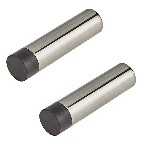 Door Stop Wall or Skirting Mounted Satin Stainless Steel 78mm Projection Concealed Fixing Pack of 2