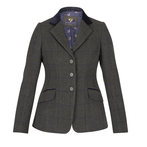 Image of Shires Aubrion Saratoga Womens Riding Jacket - Elm Green Check