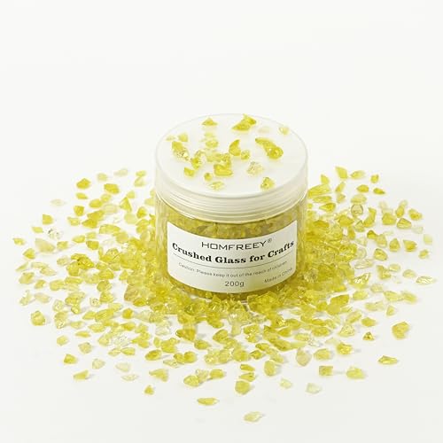 Yellow Broken Glass 3-6mm 200g Crushed Glass