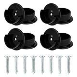 8pcs Closet Rod Holders, Plastic Closet Pole Sockets for 1-3/8" Rods Wardrobe Tube Support Bracket with Screws for Home Bathroom Shower Curtain Clothing Store (Black)