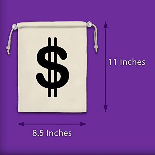 Money Sign Drawstring Bags Kids Birthday Party Supplies Favor Bags 10 Pack #TOP4