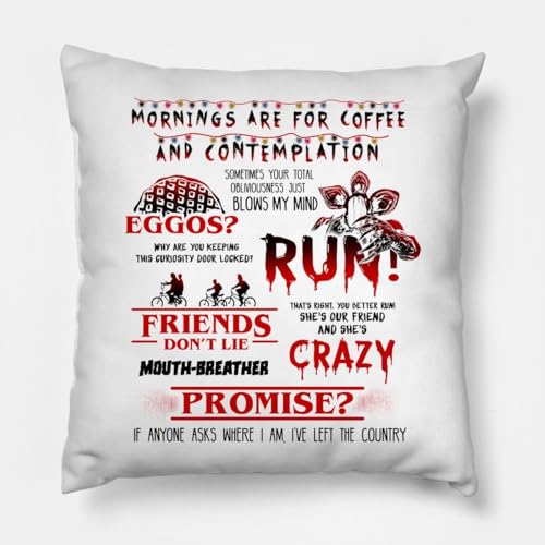 Image of CRAFT MANIACS Strange Thing Most Iconic Lines 16 * 16 Pillow with Cover | UBER Cool Merch for Lovers of Hawkins Town