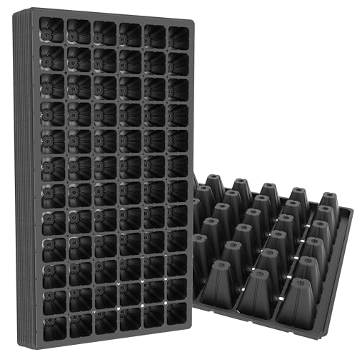 Gardzen 10 Pack 72 Cell Seed Starter Trays, 1.75' Deep Plug Tray for Seedlings, Thick Seedling Trays with Drainage Holes, Fit Standard 1020 Drip Tray