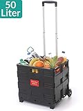 klappbarer einkaufstrolley transporttrolley trolley 💫UNIVERSELL EINSETZBAR: Eine tolle Möglichkeit für Ihren Einkauf, kleinere Transporte oder zum Verstauen. Kann als Klappbox / Faltbox mit Räder im Kofferraum oder Werkstatt genutzt werden.