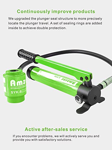 Amzcnc 8 Ton 1/2 Inch To 2 Inch Hydraulic Knockout Punch Driver Tool Kit With 6 Dies Hole Complete Tool Electrical Conduit Hole Cutter Set (8T（1/2"~2"）) #TOP2