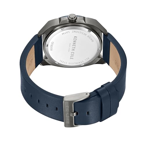 Image of Kenneth Cole Quartz Multifunction Blue Dial Blue Leather Strap Watch for Men - KCWGF0035601MN
