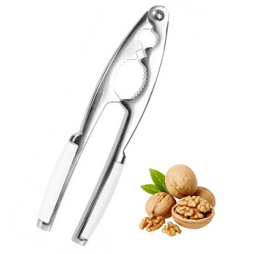 Nut Cracker for All Nuts Nutcrackers Nut Shell Opener Tool for All Sorts of Nuts Walnuts Hazelnuts Almonds and Pecans Home Kitchen Parties Tools White Handle 1 PCS