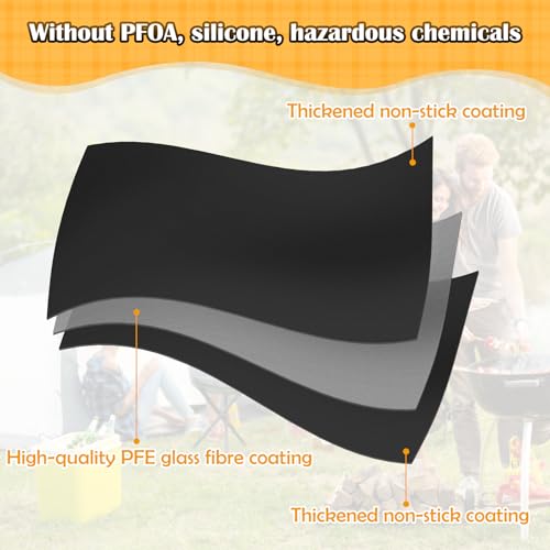 BBQ Grillmatte, 5er Set 40x30cm BBQ Grillmatte, Antihaft Grillmatten, Wiederverwendbar Grillmatte, Backmatte Backpapier, Grillmatten für Gasgrill, Dauerbackfolie für Gasgrill, Gas, Holzkohle, Backofen